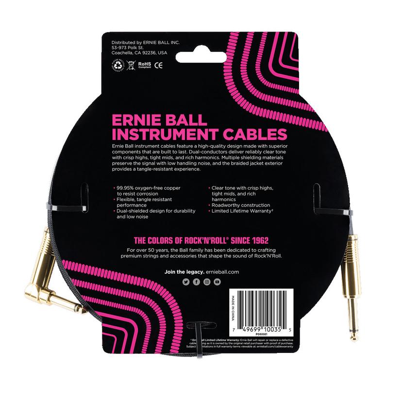 ERNIE BALL 6081 Instrument cable (3,05meters)