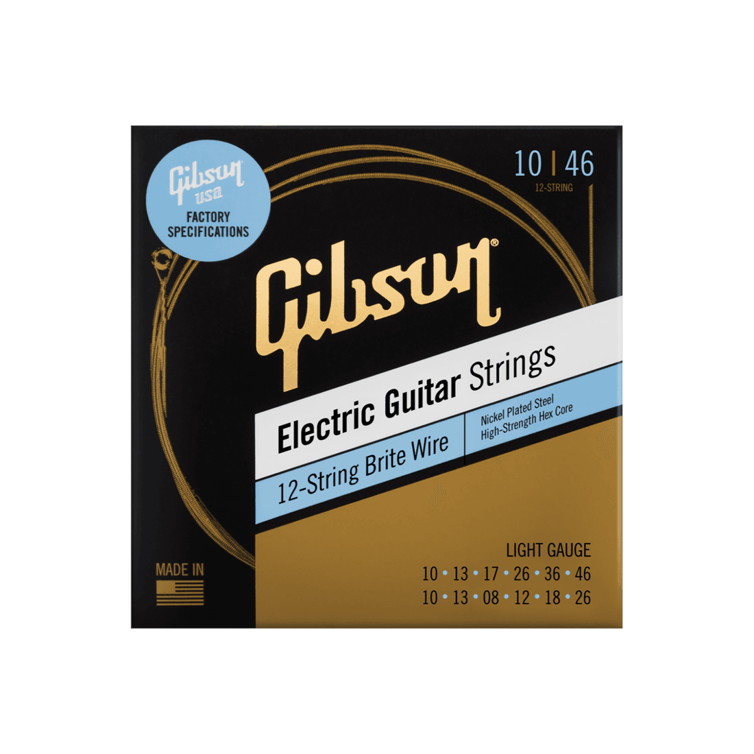 Gibson Brite Wire Electric Guitar Strings, 12-String(SEG-700UL)