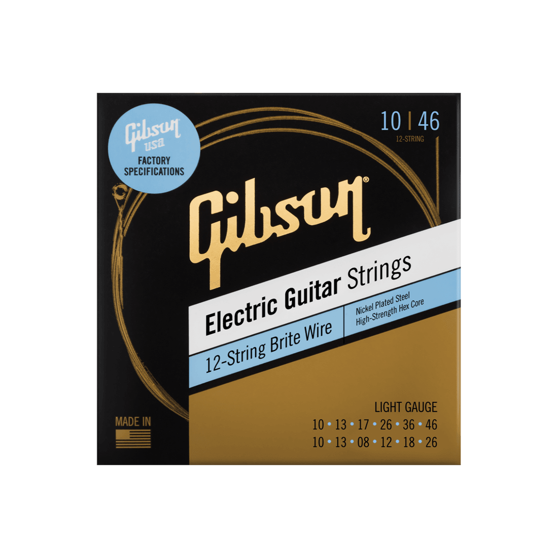 Gibson Brite Wire Electric Guitar Strings, 12-String(SEG-700UL)
