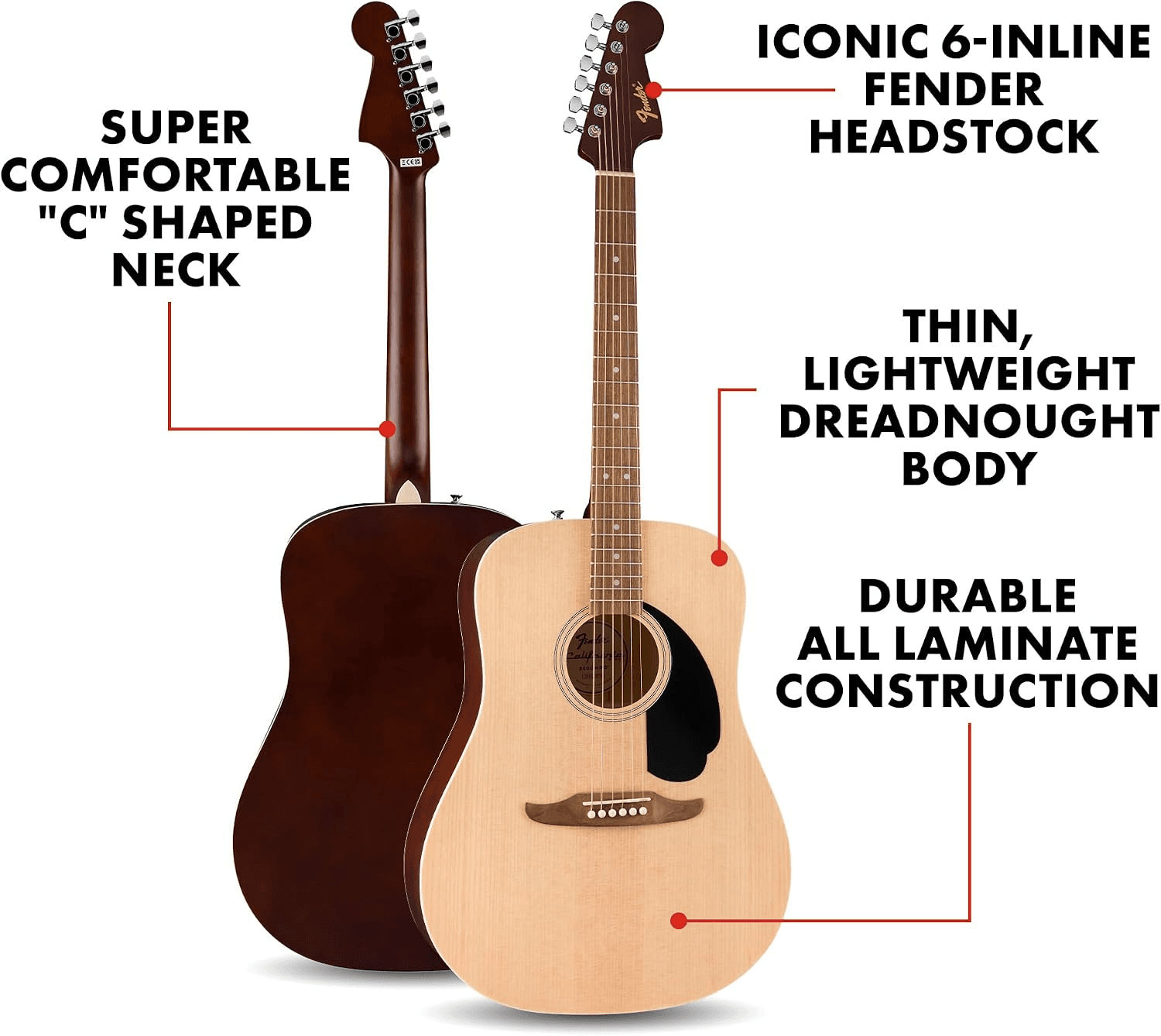 FENDER DEBUT REDONDO NAT Drednaught Acoustic Pack Natural