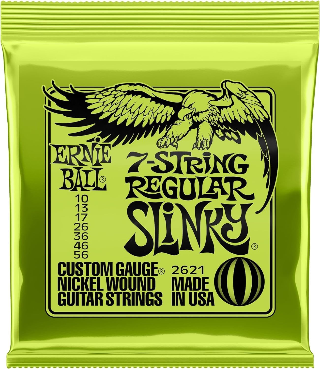 Ernie Ball 2621 7-String Nickel Electric Guitar Strings 10-56