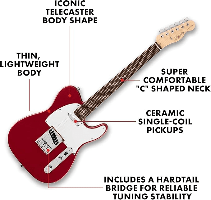 Fender SQUIER DEBUT Tele, Laurel Fingerb, White Pickguard,DAKOTA RED