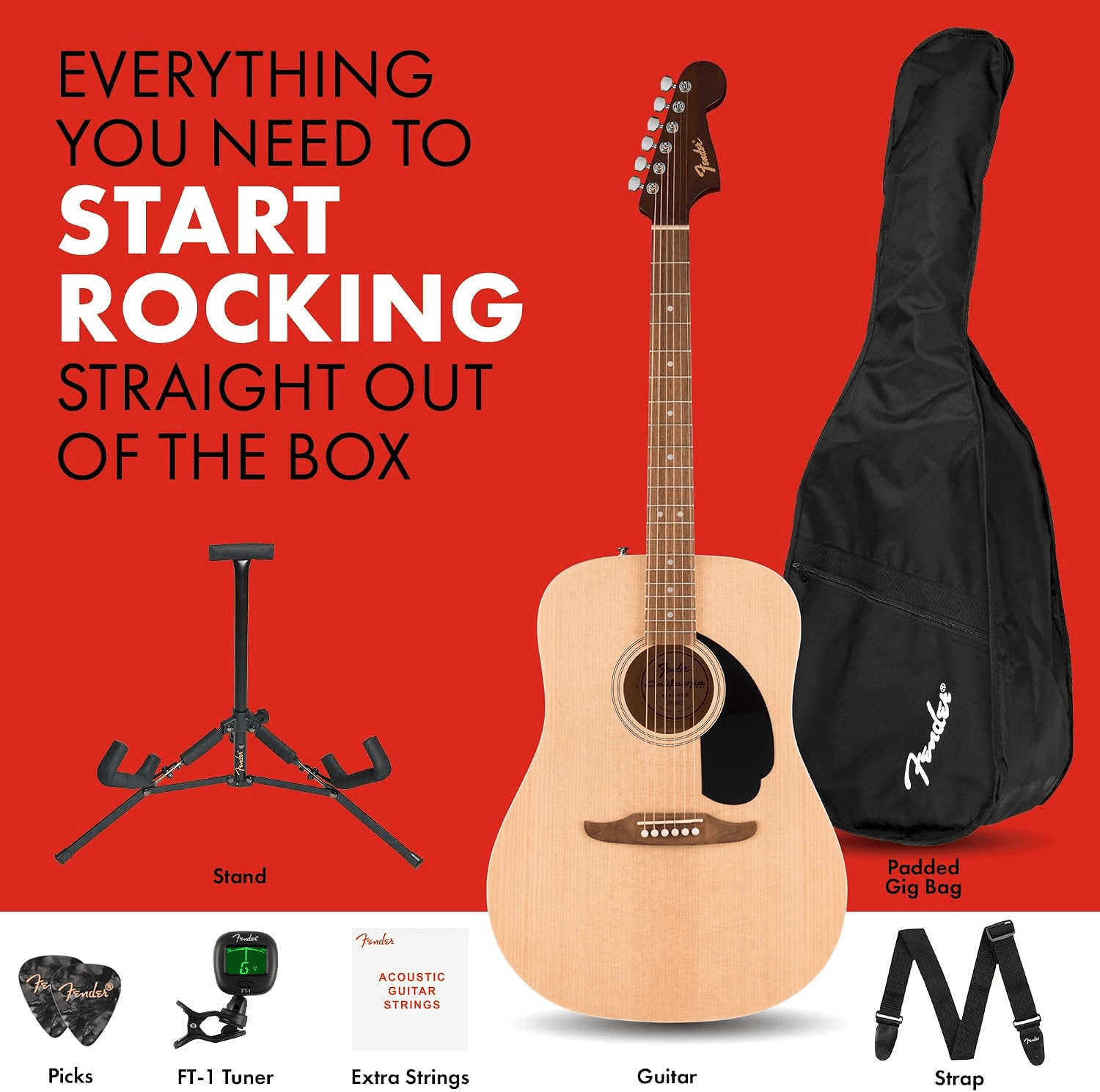 FENDER DEBUT REDONDO NAT Drednaught Acoustic Pack Natural