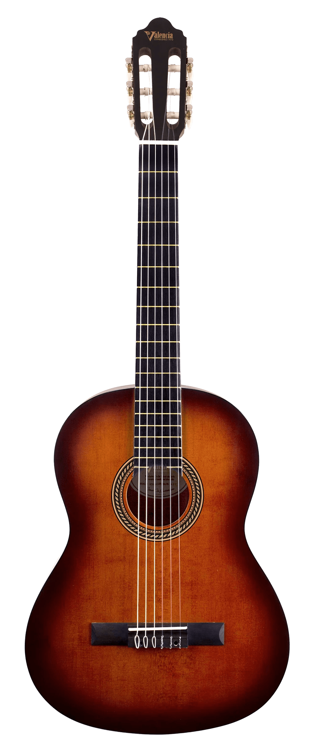 Valencia VC204CSB Classical Guitar, Classic Sunburst