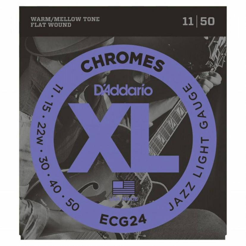 Daddario ECG24 Chromes Flat Wound Jazz Light 11-50