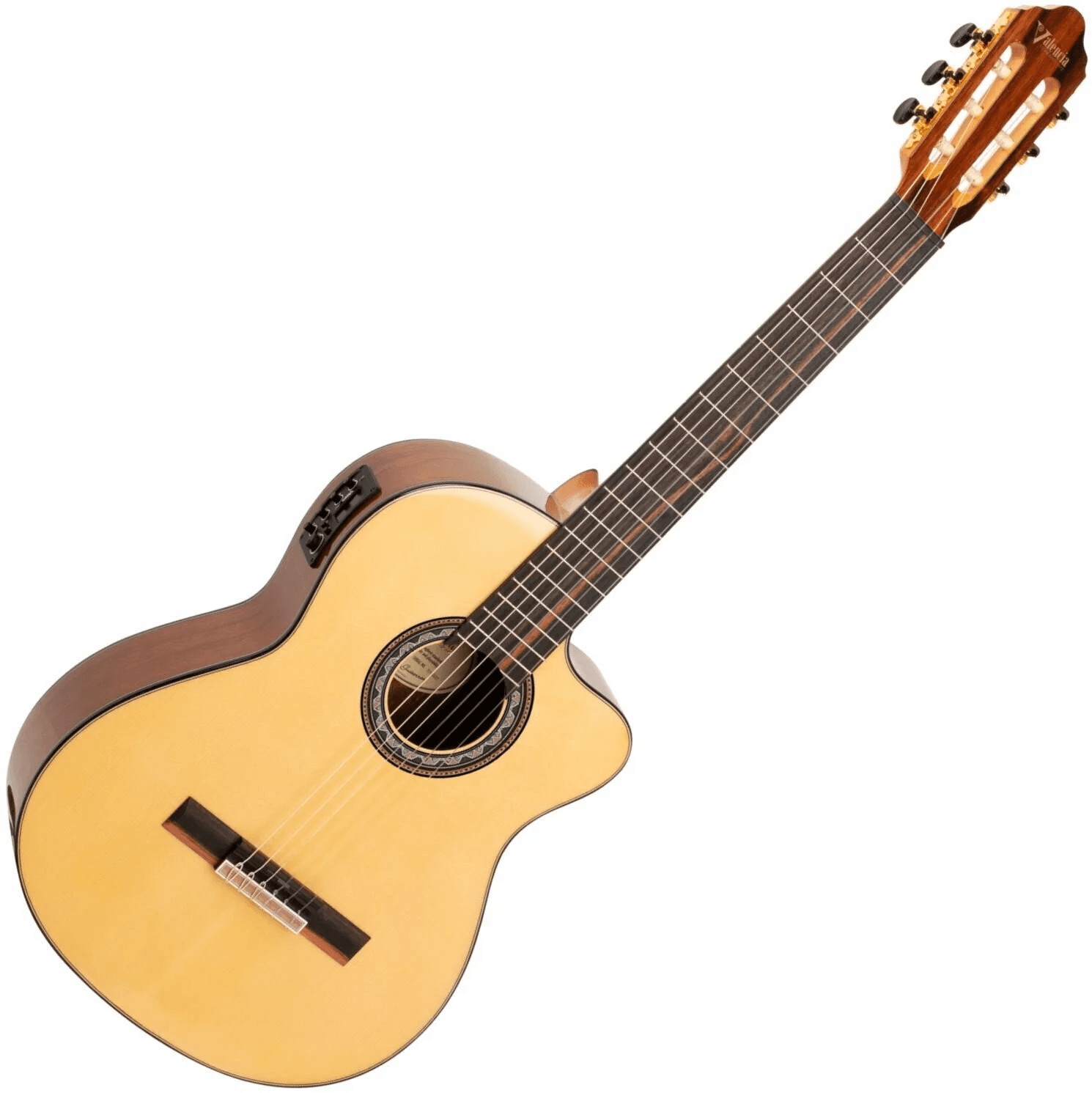Valencia VC304CE Classical Guitar, Natural, Cutaway Electric