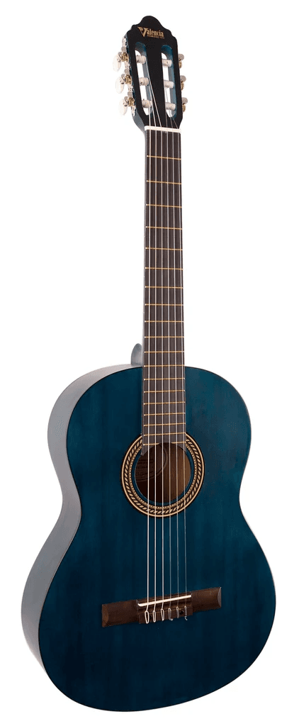 Valencia VC204TBU classical guitar, trans. Blue