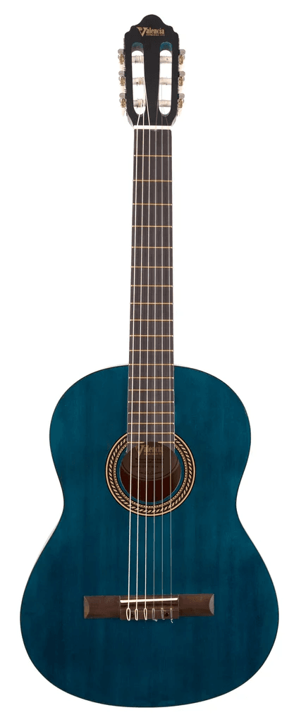 Valencia VC204TBU classical guitar, trans. Blue