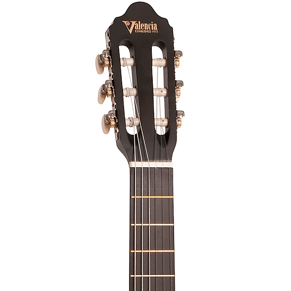 Valencia VC203TBU 3/4 Sized Classical Guitar, Transparent Blue