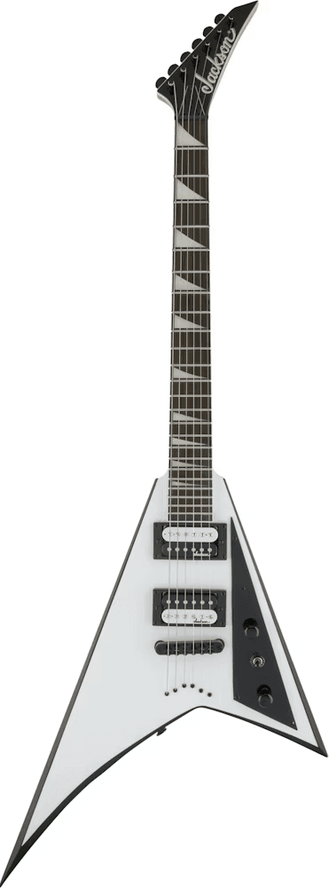 Jackson JS Series Rhoa JS32T Amarath Fing, White with Black Bevels