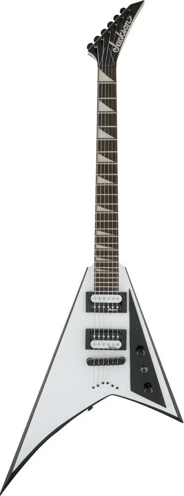 Jackson JS Series Rhoa JS32T Amarath Fing, White with Black Bevels